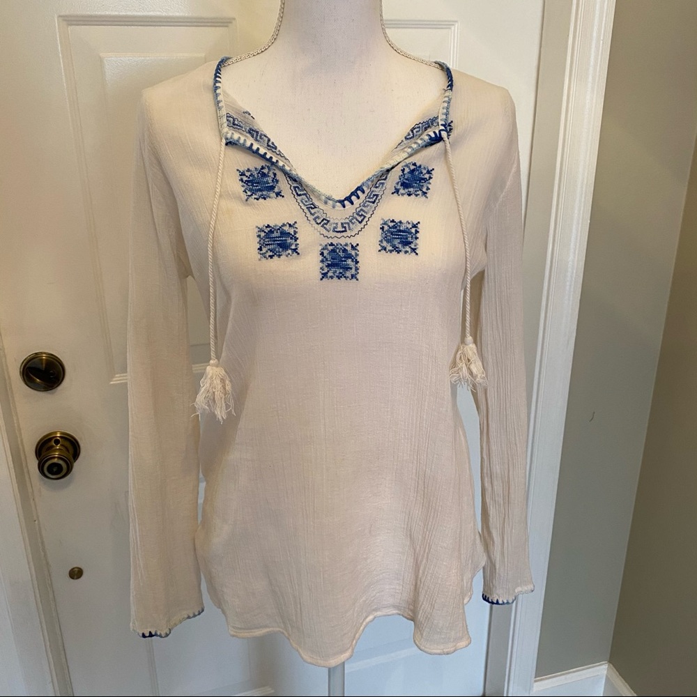 Joie gauzy top with embroidery